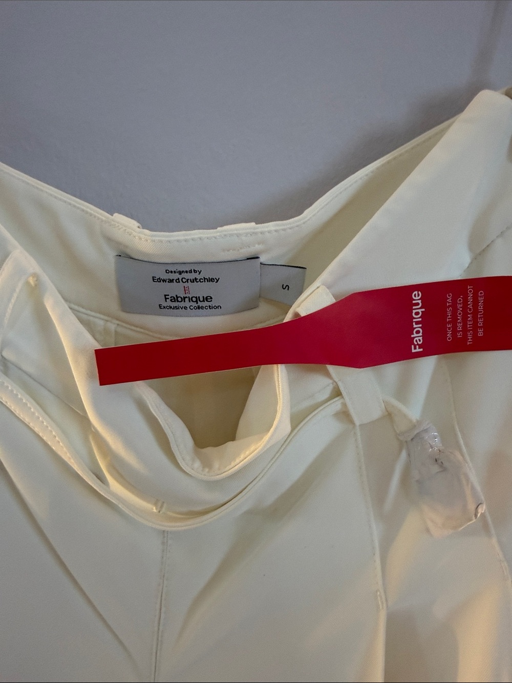 Fabrique Cream Pleated Maxi Pants with Belt Detail. Exclusively collection - Picture 7 of 9